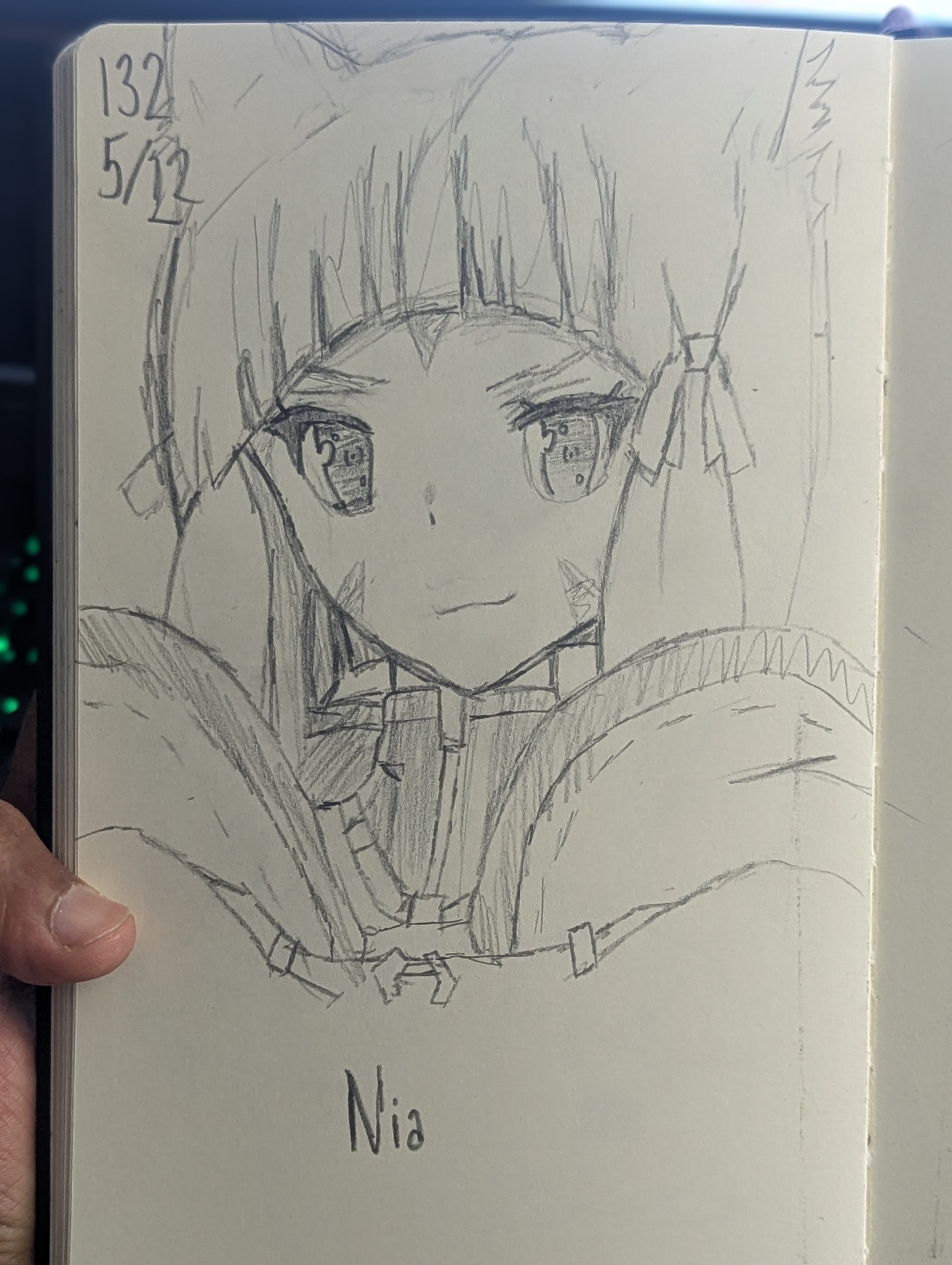 day 132: pencil study of nia's key art from xenoblade 2