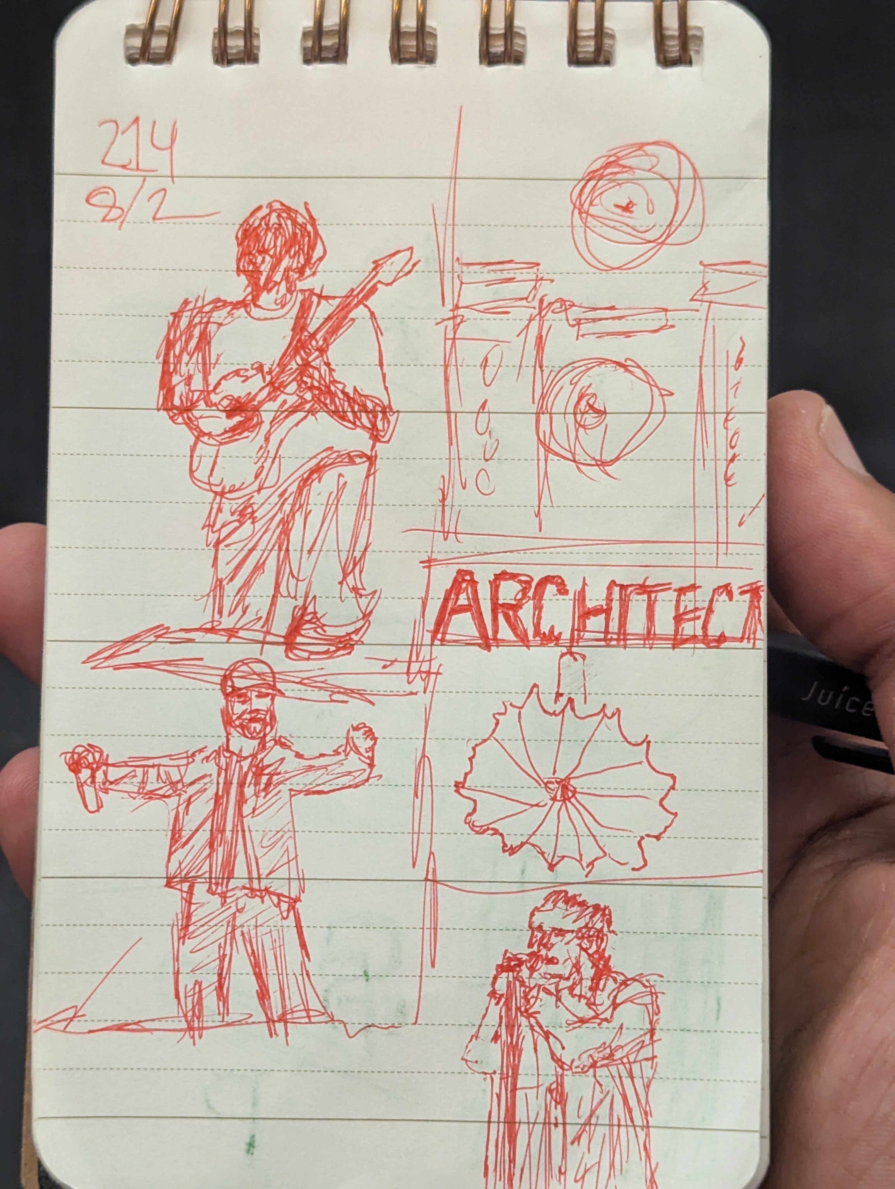 day 214: sketches from a concert featuring metal band architects.
