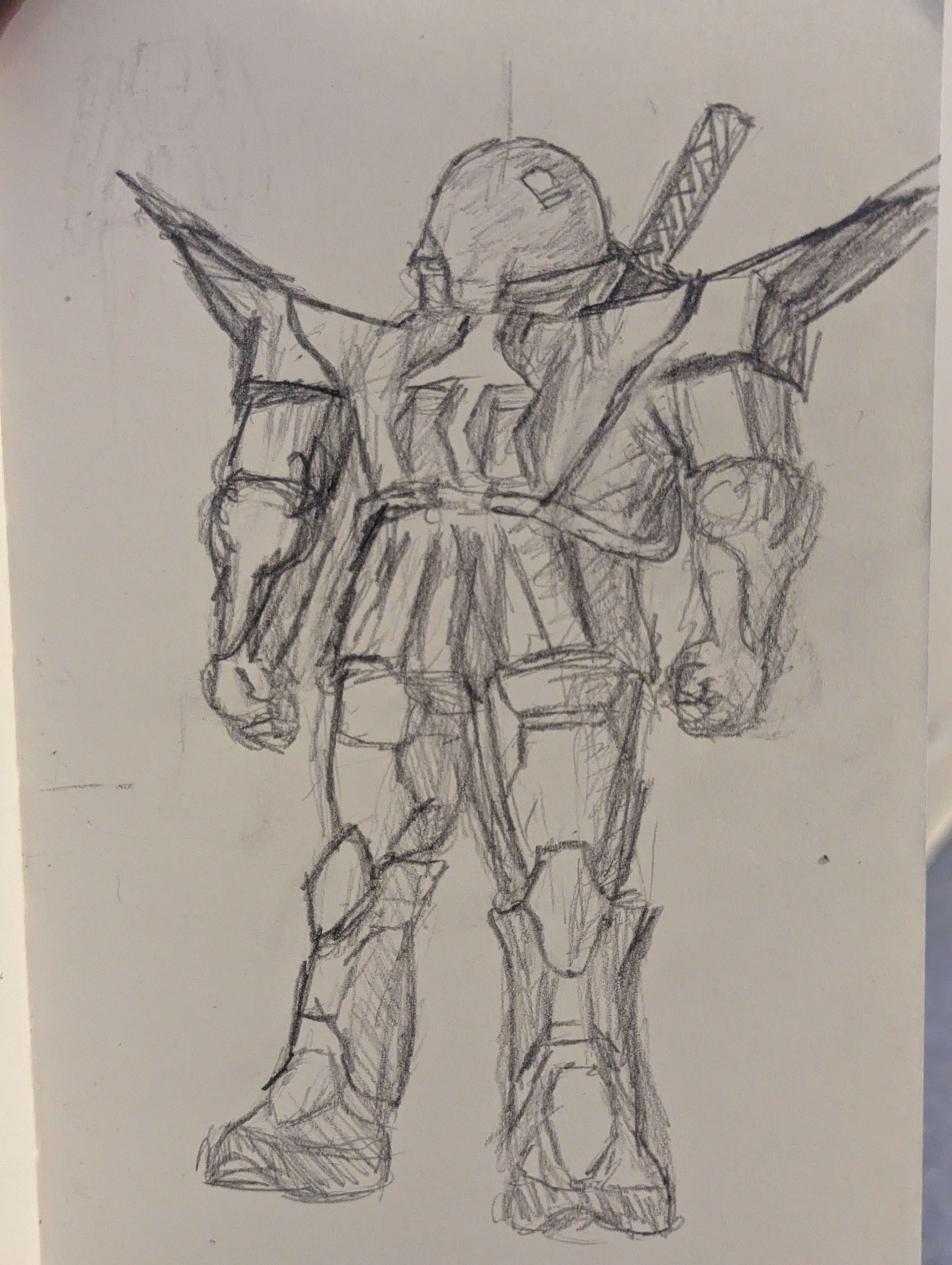 day 303: mechatober 30: mass produced. certainly no resemblance to zaku from gundam '79.